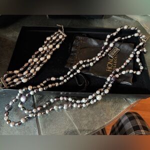 Honora Black and Gray Freshwater Pearl Necklace